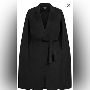 City Chic Black Cape Coat